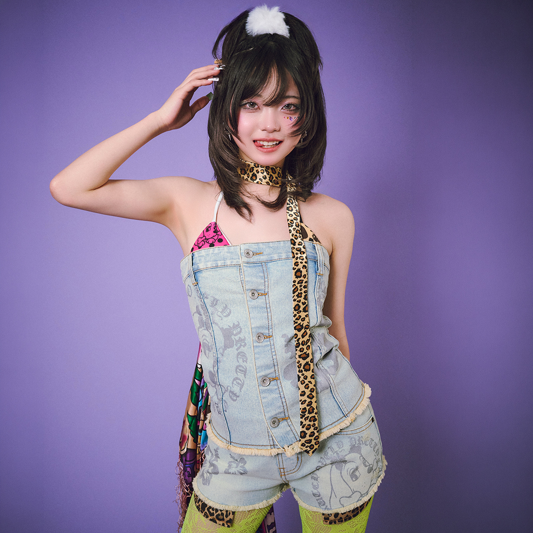 予約品【4月下旬頃までにお届け予定】ぎゃるちゃんデニムベアトップ 162008