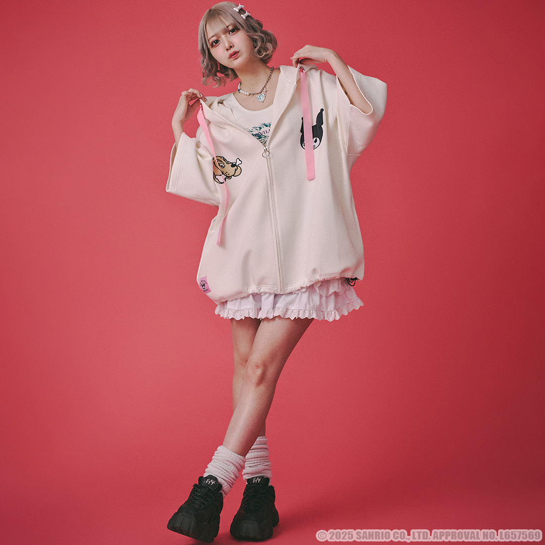 【クロミ×ガルフィー】みんな大好きボンディング半袖パーカー 152054