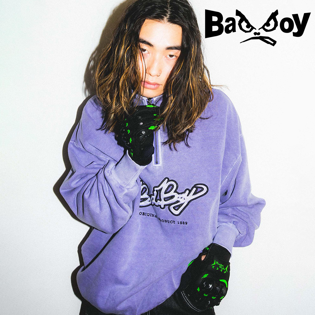 BADBOY PIGMENT DYED EMBROIDERY H/Z SWEAT 133101