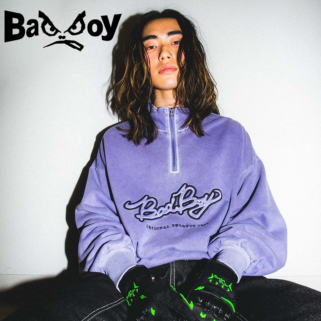 BADBOY PIGMENT DYED EMBROIDERY H/Z SWEAT 133101