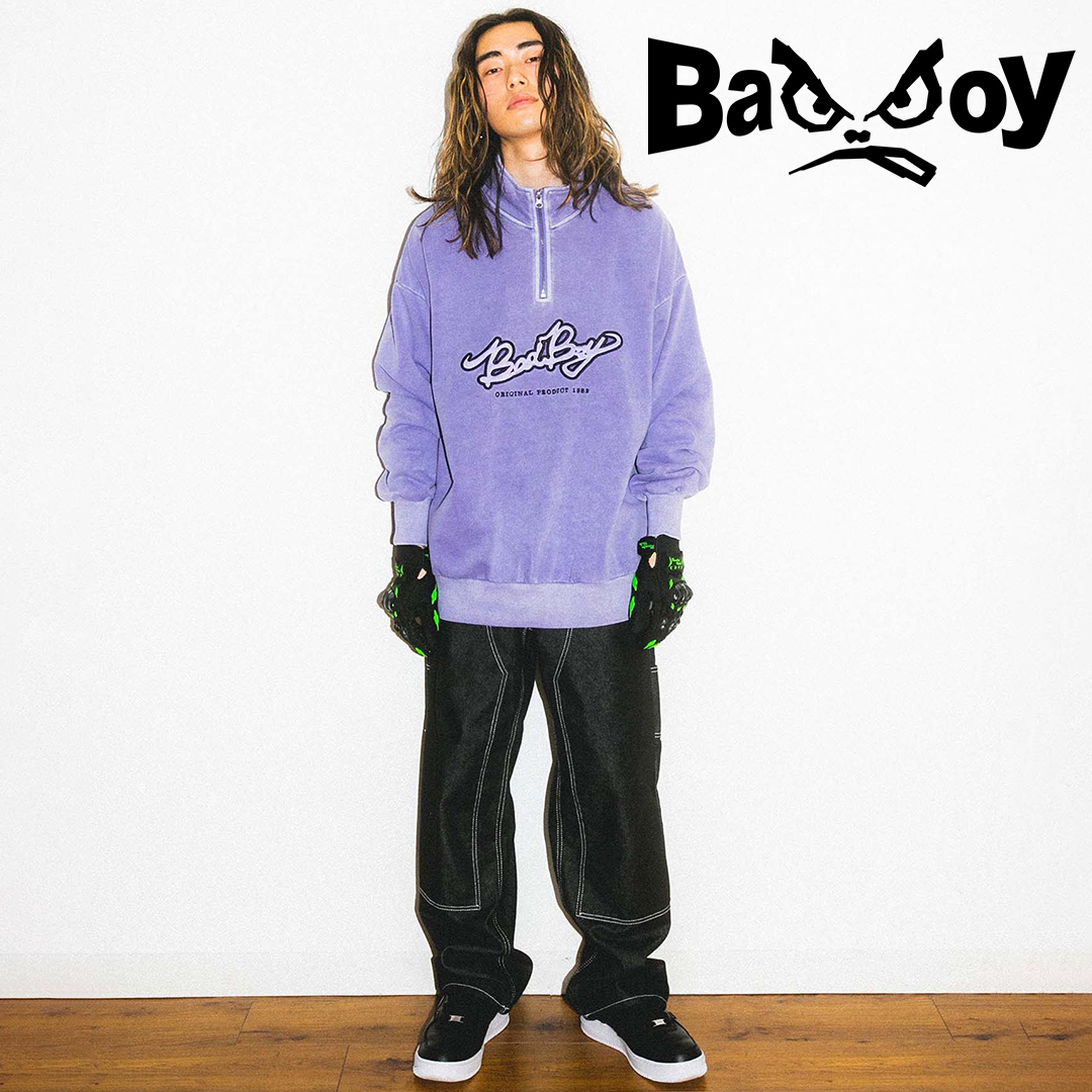 BADBOY PIGMENT DYED EMBROIDERY H/Z SWEAT 133101